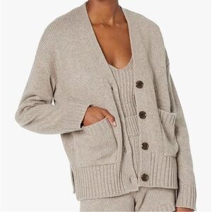 THE DROP | Women's Brigitte Chunky Button Front Pocket Ribbed Cardigan
